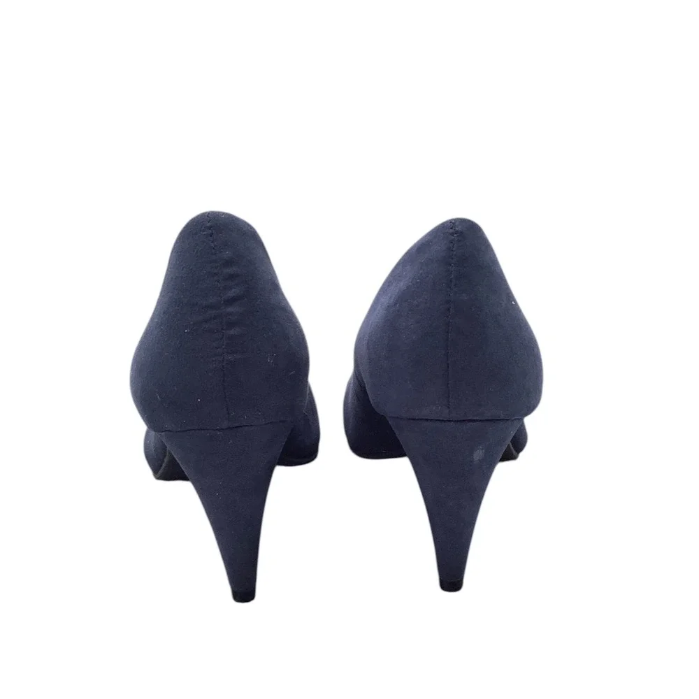 American Rag AFELIX Navy Blue Round Toe Pumps Womens Size 6M Faux Suede Heels
